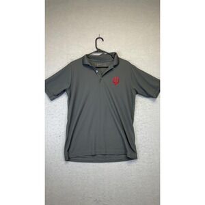 Indiana Hoosiers Shirt Mens Medium‎ Gray NCAA College Basketball Polo Golf